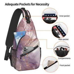 Jumou Marble Sling Bag Crossbody Backpack Women Men Travel Chest Bag Casual Outdoor Sports Running Hiking