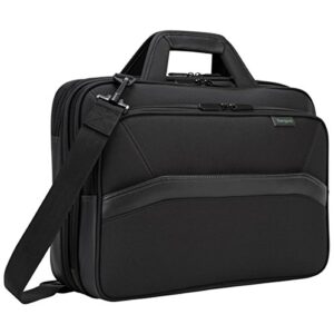 targus spruce ecosmart checkpoint-friendly laptop bag for 15.6-inch laptops, black (tbt256)