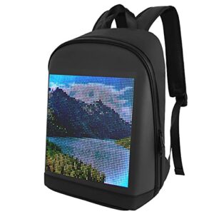lixada led color screen customizable backpack travel bag pack school bag for men women college students