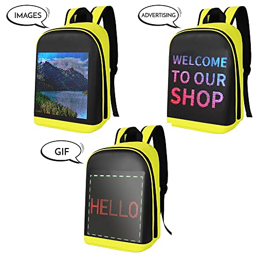 Lixada LED Color Screen Customizable Backpack Travel Bag Pack School Bag for Men Women College Students