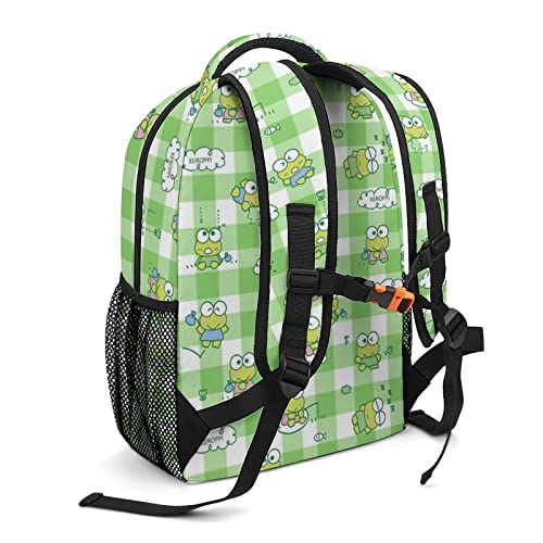 Keroppi Backpack School Bag Withe Side Pokect Large Suitable for Men Women ​Hiking Camping Picnic Daypacks