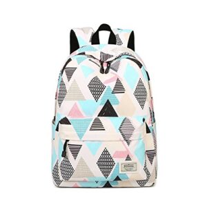 joymoze girl school backpack fit for 15.6″ laptop children bookbag rhombus