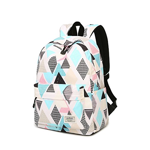 Joymoze Girl School Backpack Fit for 15.6" Laptop Children Bookbag Rhombus