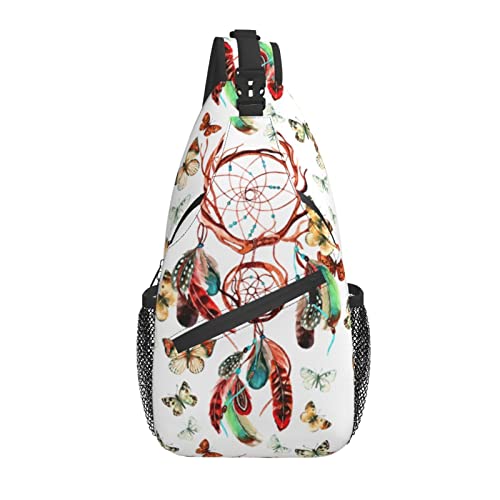 Native American Indian Sling Bag Crossbody Chest Daypack Casual Backpack Native Shoulder Bag For Travel Hiking Outdoor