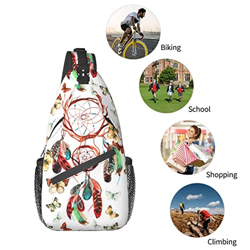 Native American Indian Sling Bag Crossbody Chest Daypack Casual Backpack Native Shoulder Bag For Travel Hiking Outdoor