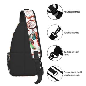 Native American Indian Sling Bag Crossbody Chest Daypack Casual Backpack Native Shoulder Bag For Travel Hiking Outdoor