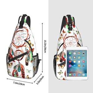 Native American Indian Sling Bag Crossbody Chest Daypack Casual Backpack Native Shoulder Bag For Travel Hiking Outdoor