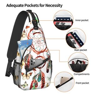 Native American Indian Sling Bag Crossbody Chest Daypack Casual Backpack Native Shoulder Bag For Travel Hiking Outdoor