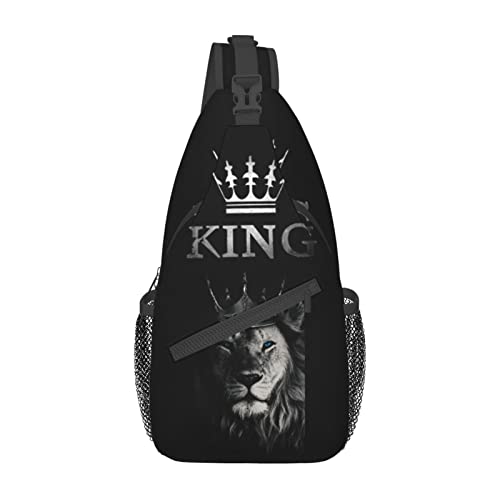 Gelxicu King Sling Bag Men Crossbody Bag Boys Shoulder Backpack Casual Chest Daypack Cool Bag