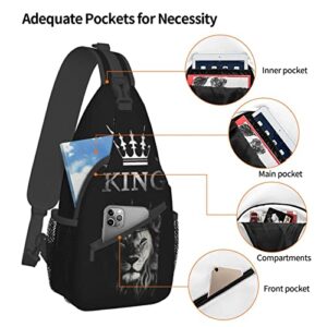 Gelxicu King Sling Bag Men Crossbody Bag Boys Shoulder Backpack Casual Chest Daypack Cool Bag