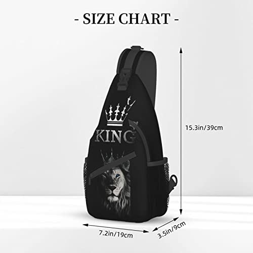 Gelxicu King Sling Bag Men Crossbody Bag Boys Shoulder Backpack Casual Chest Daypack Cool Bag