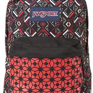 JanSport T501 Superbreak Backpack - Coral Dusk Tribal Mosiac