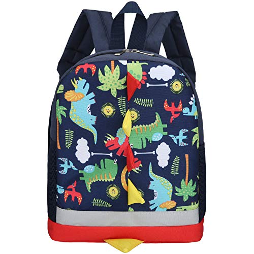 HWJIANFENG Kid Backpack Dinosaur Backpack Toddler Boy School Bag with Safety Rope Kindergarten Daycare Book Bag