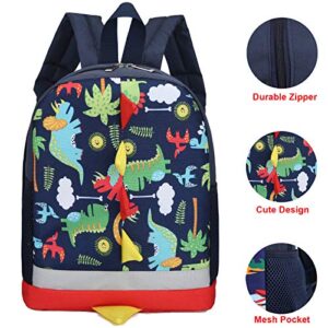 HWJIANFENG Kid Backpack Dinosaur Backpack Toddler Boy School Bag with Safety Rope Kindergarten Daycare Book Bag