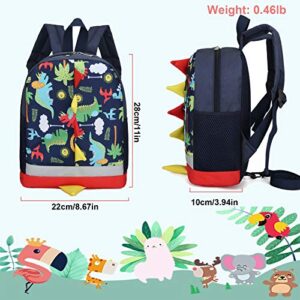 HWJIANFENG Kid Backpack Dinosaur Backpack Toddler Boy School Bag with Safety Rope Kindergarten Daycare Book Bag