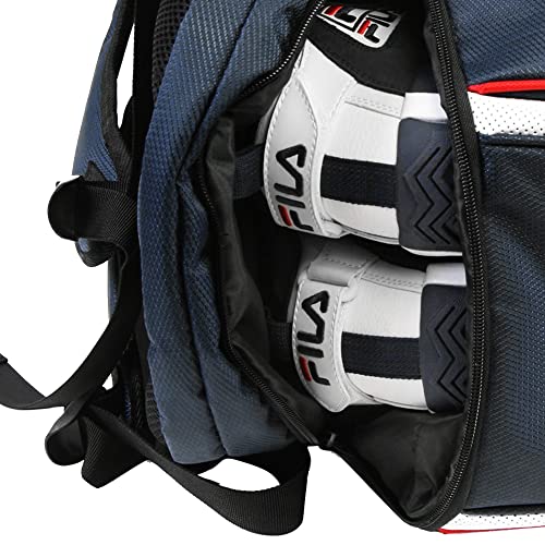 Fila Ultimate Tennis with Shoe Pocket, Navy/White/RED, One Size