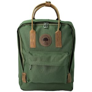 ramsburry casual backpack for unisex,15 inches laptop backpack with genuine leather straps ,sportback,schoolbag (green)