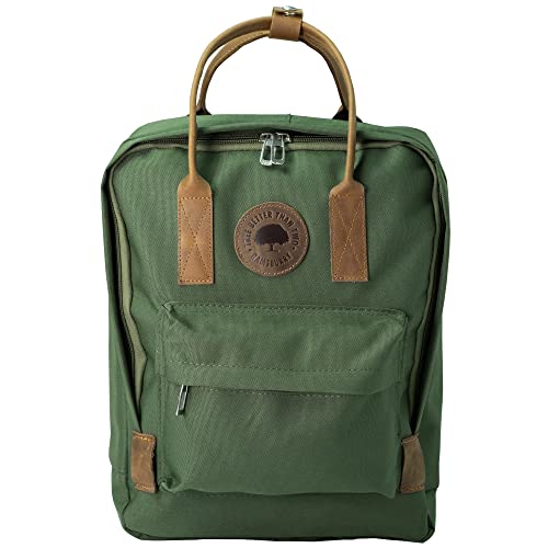 RAMSBURRY Casual Backpack for Unisex,15 Inches Laptop Backpack with Genuine Leather Straps ,Sportback,Schoolbag (Green)