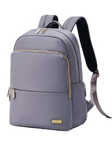 lucien hanna laptop backpack purse for women, stylish casual travel daypack business commute backpack 14 inch laptop backpack for work, school, travel, college, business trip, purplish grey