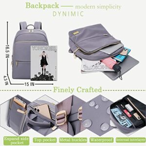 Lucien Hanna Laptop Backpack Purse for Women, Stylish Casual Travel Daypack Business Commute Backpack 14 Inch Laptop Backpack for Work, School, Travel, College, Business Trip, Purplish Grey