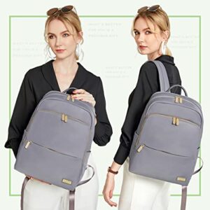 Lucien Hanna Laptop Backpack Purse for Women, Stylish Casual Travel Daypack Business Commute Backpack 14 Inch Laptop Backpack for Work, School, Travel, College, Business Trip, Purplish Grey