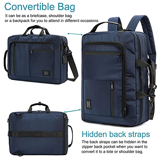 FREEFLOW 15.6 Inch Laptop Backpack, Waterproof Computer Bags with USB Charger, 3-in-1 Convertible Notebook Briefcase