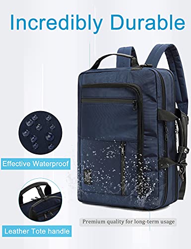 FREEFLOW 15.6 Inch Laptop Backpack, Waterproof Computer Bags with USB Charger, 3-in-1 Convertible Notebook Briefcase