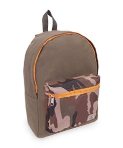 everest basic color block backpack, olive/camo, one size