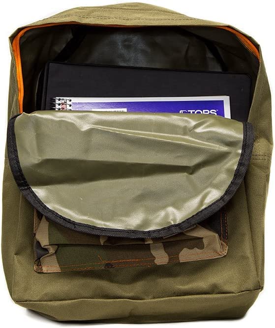 Everest Basic Color Block Backpack, Olive/Camo, One Size