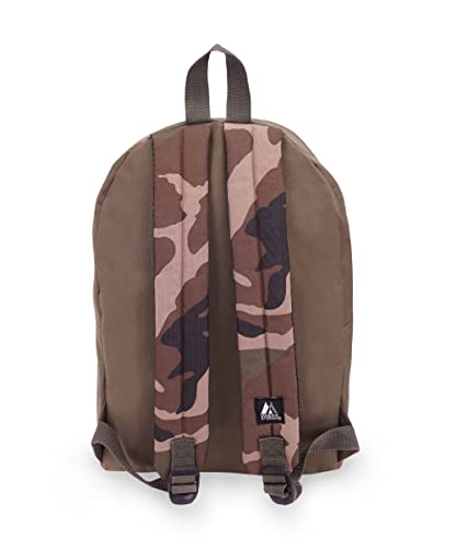 Everest Basic Color Block Backpack, Olive/Camo, One Size