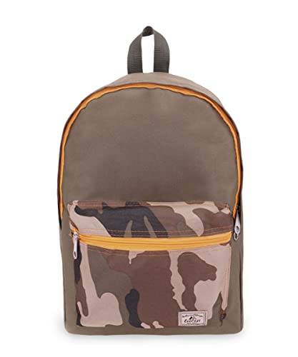 Everest Basic Color Block Backpack, Olive/Camo, One Size