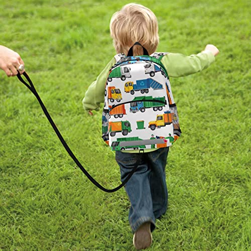 Garbage Truck Preschool Backpacks，Kid's Casual Travel Bookbag with Leash，Cute Toddler Backpacks for Boys and Girls