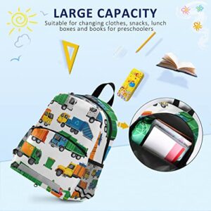 Garbage Truck Preschool Backpacks，Kid's Casual Travel Bookbag with Leash，Cute Toddler Backpacks for Boys and Girls