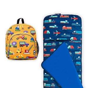 wildkin 12 inch kids backpack bundle with plush nap mat (under construction)