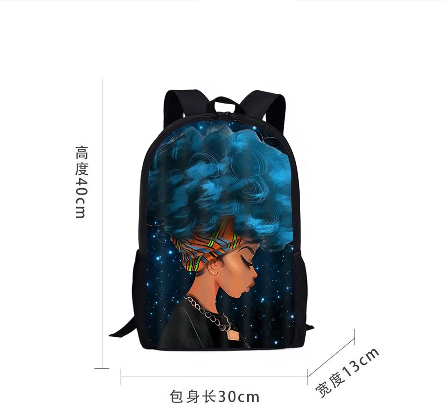 Rcuyyl African Girl Backpack Kawaii Bookbag Black Girl High-capacity Laptop Bag School For Teacher High Middle School College