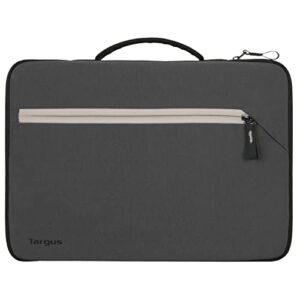 targus city fusion laptop sleeve 13 to 14 inch laptop case for dell, lenovo, apple macbook or chromebook, laptop cover with handle, water-resistant laptop sleeve, grey (tbs571gl)