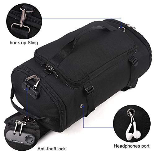 Travel Backpack,Duffel Outdoor Backpack with Shoe Compartment,Anti Theft College Laptop Bookbag w/USB Charging Weekender Bag Water Proof Hiking Camping Rucksack for Men and Women