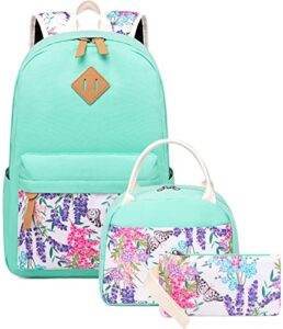 bluboon canvas bookbags school backpack set laptop schoolbag for teens girls middle school