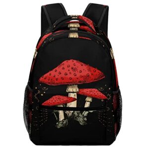 mushroom moon backpack print work leisure travel schoolbag adjustable practical gift unisex laptop backpack