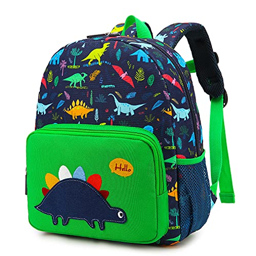 willikiva Kids Preschool Dinosaur Toddler Backpack for Boys and Girls School Bag(Green Dinosaur)