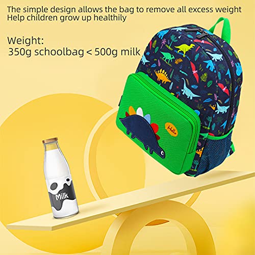 willikiva Kids Preschool Dinosaur Toddler Backpack for Boys and Girls School Bag(Green Dinosaur)