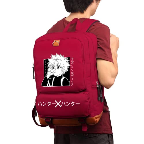 Ramcpd Unisex Anime Graphics Printed School Backpack for Boys Girls 17inch Large Capacity Laptop Bags Lightweight Travel SchoolBag, Red, One Size