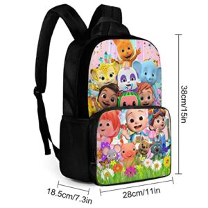 Vfraltvp 15in Cartoon Backpack Cute Travel Backpack Fashion Anime Daypack With 50pcs Stickers C1