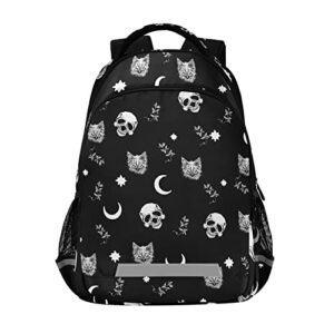 children’s school bags, skull cat moon school backpacks, bookbag for boys and girls with reflective strips