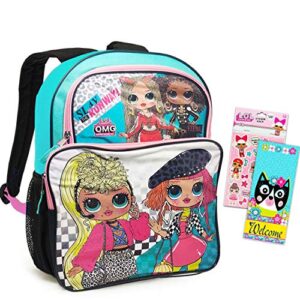lol surprise backpack for girls set – 16″ lol surprise backpack, stickers, more | lol surprise backpack for girls 4-6