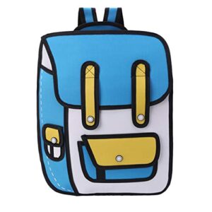 w-fight 3d jump style school bags 2d drawing from cartoon backpack paper shoulder bag comic bookbag for boys girls christmas gift