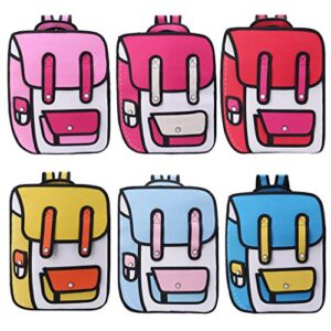 W-FIGHT 3D Jump Style School Bags 2D Drawing From Cartoon Backpack Paper Shoulder Bag Comic Bookbag for Boys Girls Christmas Gift