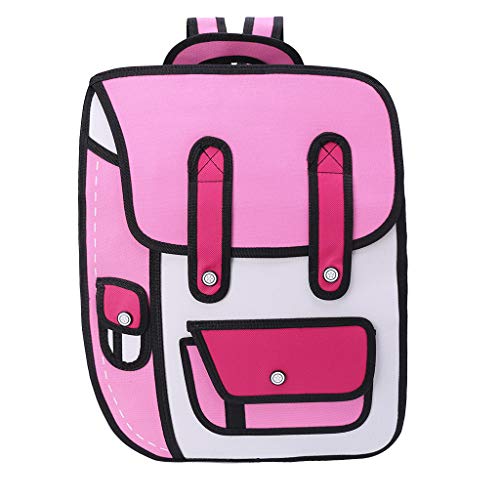 W-FIGHT 3D Jump Style School Bags 2D Drawing From Cartoon Backpack Paper Shoulder Bag Comic Bookbag for Boys Girls Christmas Gift