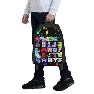 OOIL Alphabet Lore Unisex Cartoon Backpack Travel Bag Teens Game Bag Casual Backpack