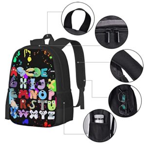 OOIL Alphabet Lore Unisex Cartoon Backpack Travel Bag Teens Game Bag Casual Backpack